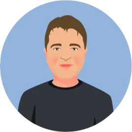 Cartoon of Plamen Valchinovski, Web Development at Landlord Vision